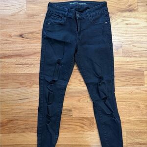 Old Navy Rockstar Black Distressed Jeans